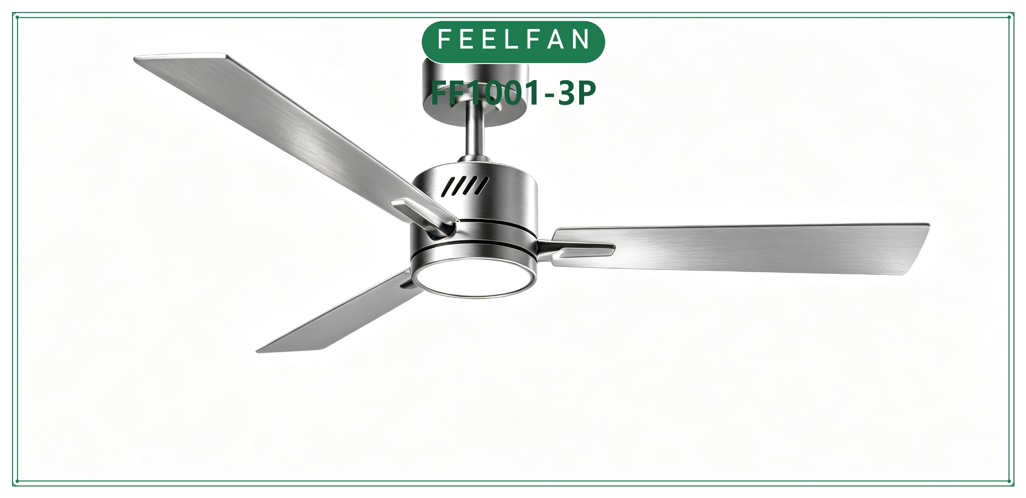 FEELFAN FF1001-3P 3-Blade BLDC Ceiling Fan with LED Light variant 2 — Nickel