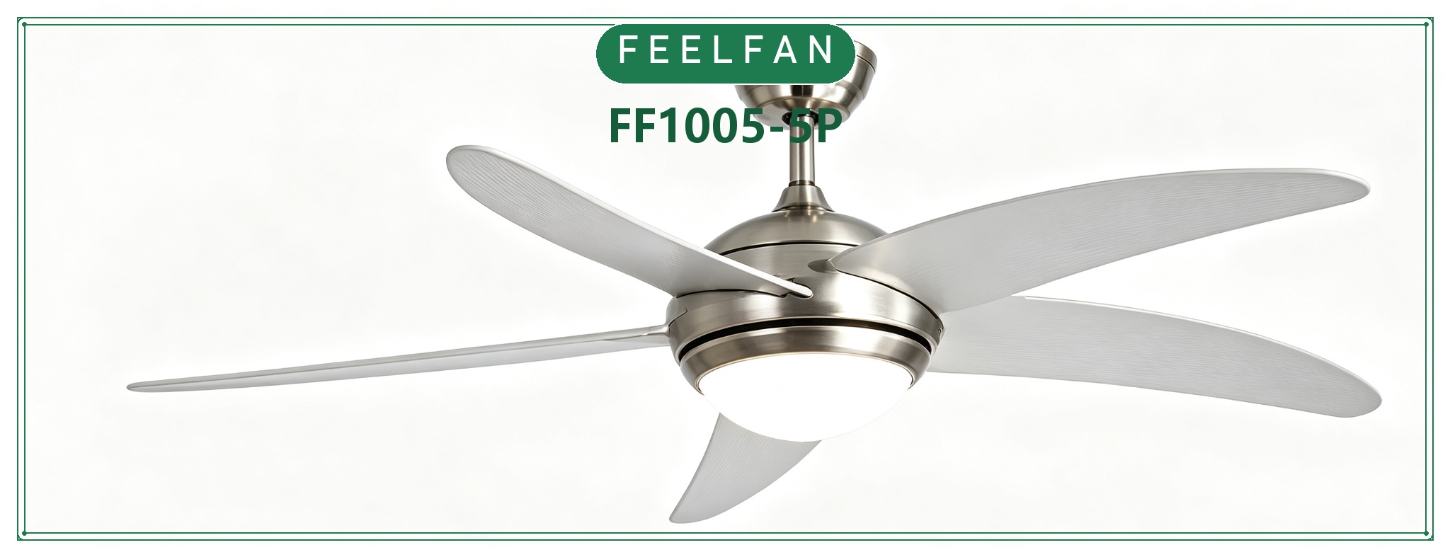 FEELFAN FF1005-5P 5-Blade BLDC Ceiling Fan with LED Light variant 3 — Nickel