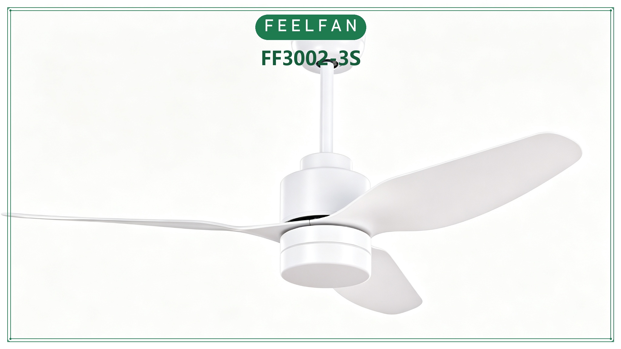 FEELFAN FF3002-3S 3-Blade ABS BLDC Ceiling Fan with LED Light variant 3 — White