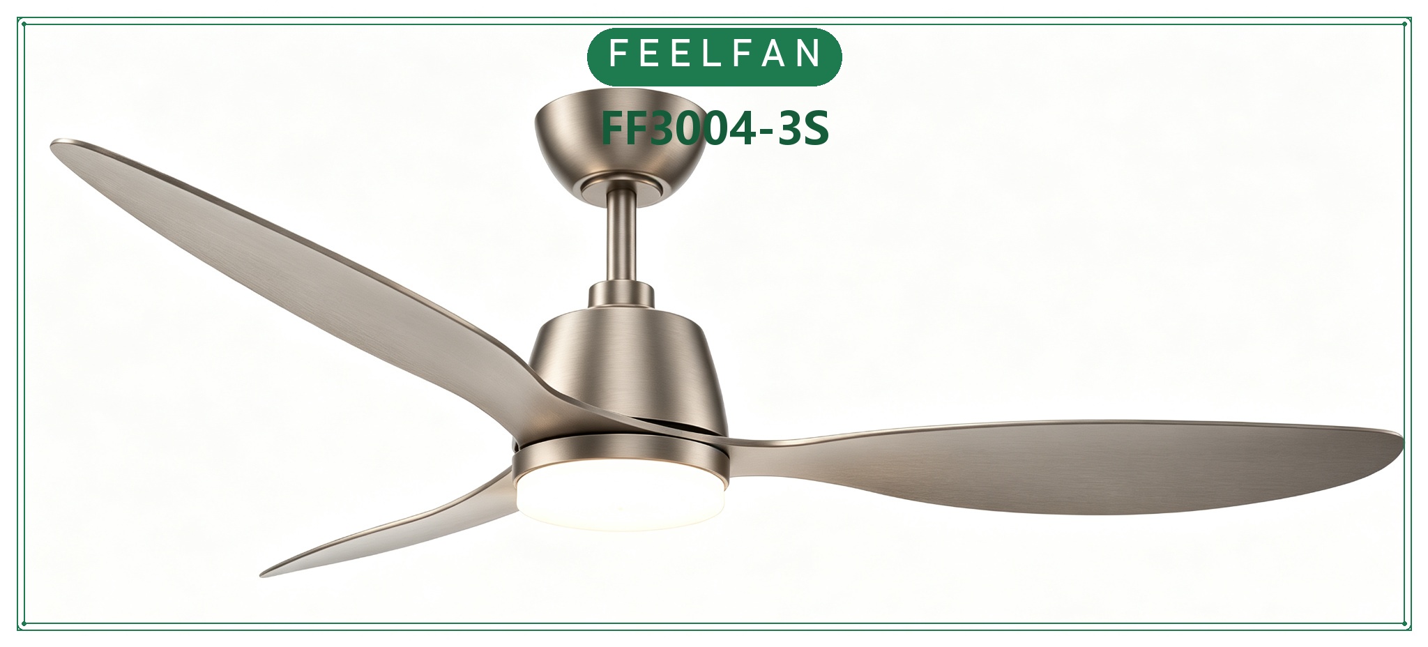FEELFAN FF3004-3S 3-Blade ABS BLDC Ceiling Fan with LED Light