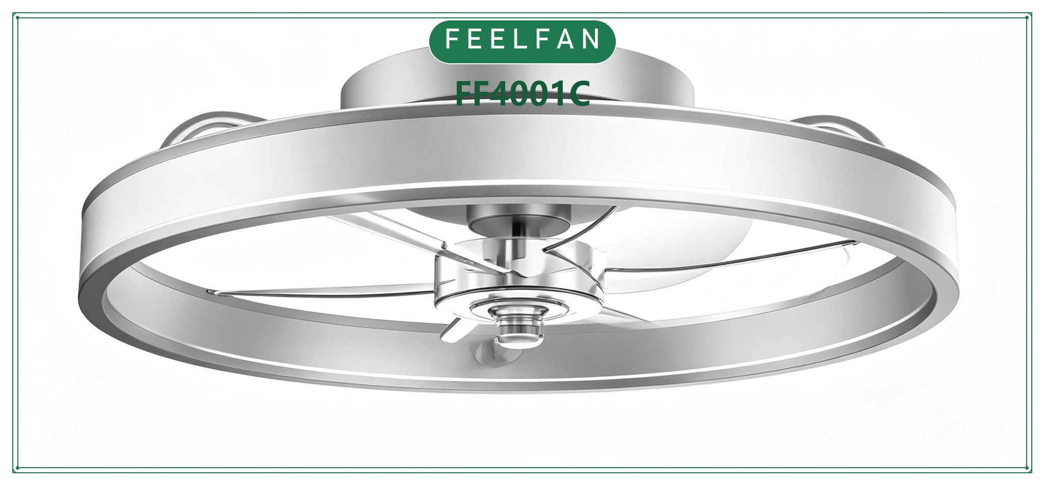 FEELFAN FF4001C 20" 5-Blade PC Ring LED BLDC Ceiling Fan variant 2 — White