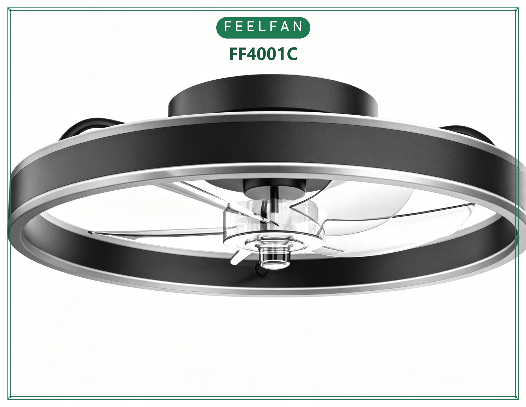 FEELFAN FF4001C 20" 5-Blade PC Ring LED BLDC Ceiling Fan variant 3 — Black