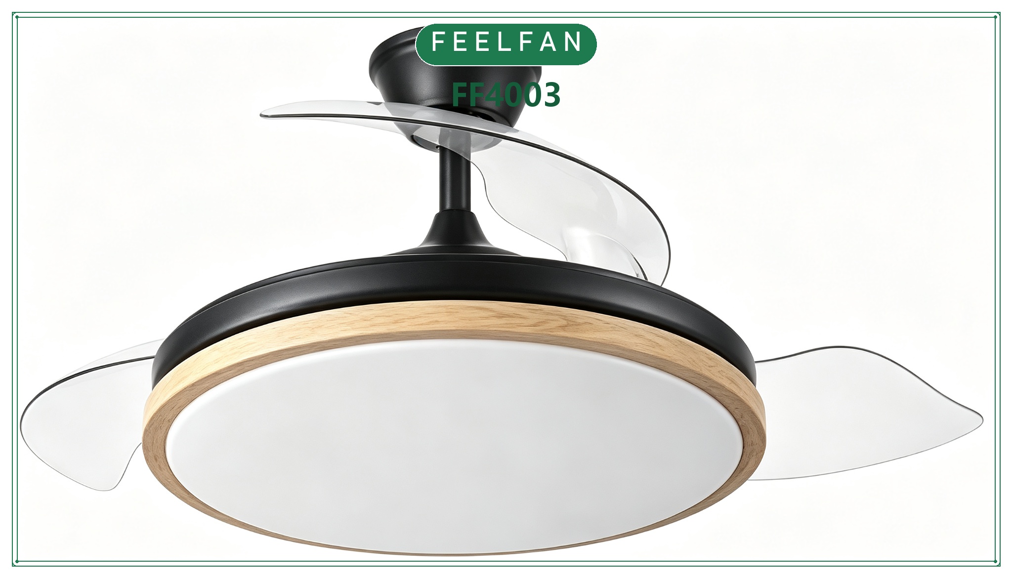 FEELFAN FF4003 PC & Retractable Series Ceiling Fan variant 2 — Black